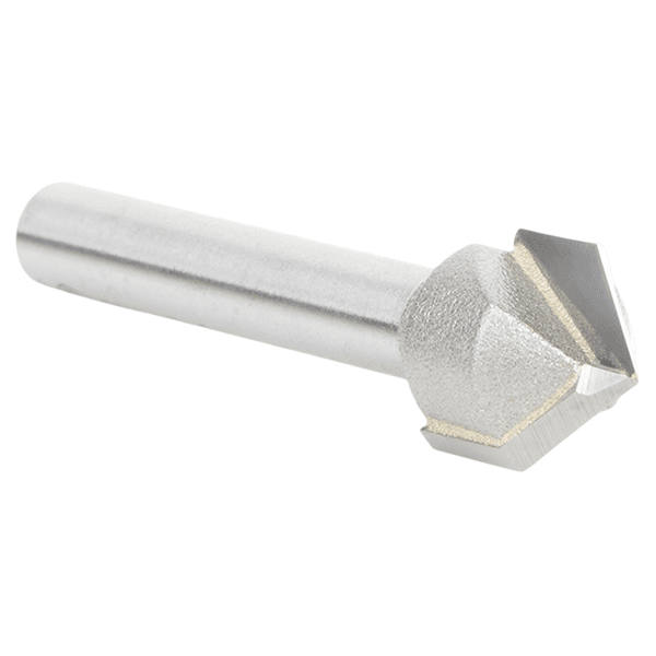 1/2" Dia x 1/4" Carbide Tipped V-Groove Bit, 2 Flute, 1/4" Shank Alt 2 - Image