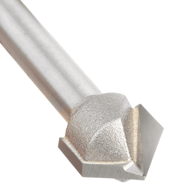 1/2" Dia x 1/4" Carbide Tipped V-Groove Bit, 2 Flute, 1/4" Shank Alt 3 - Image