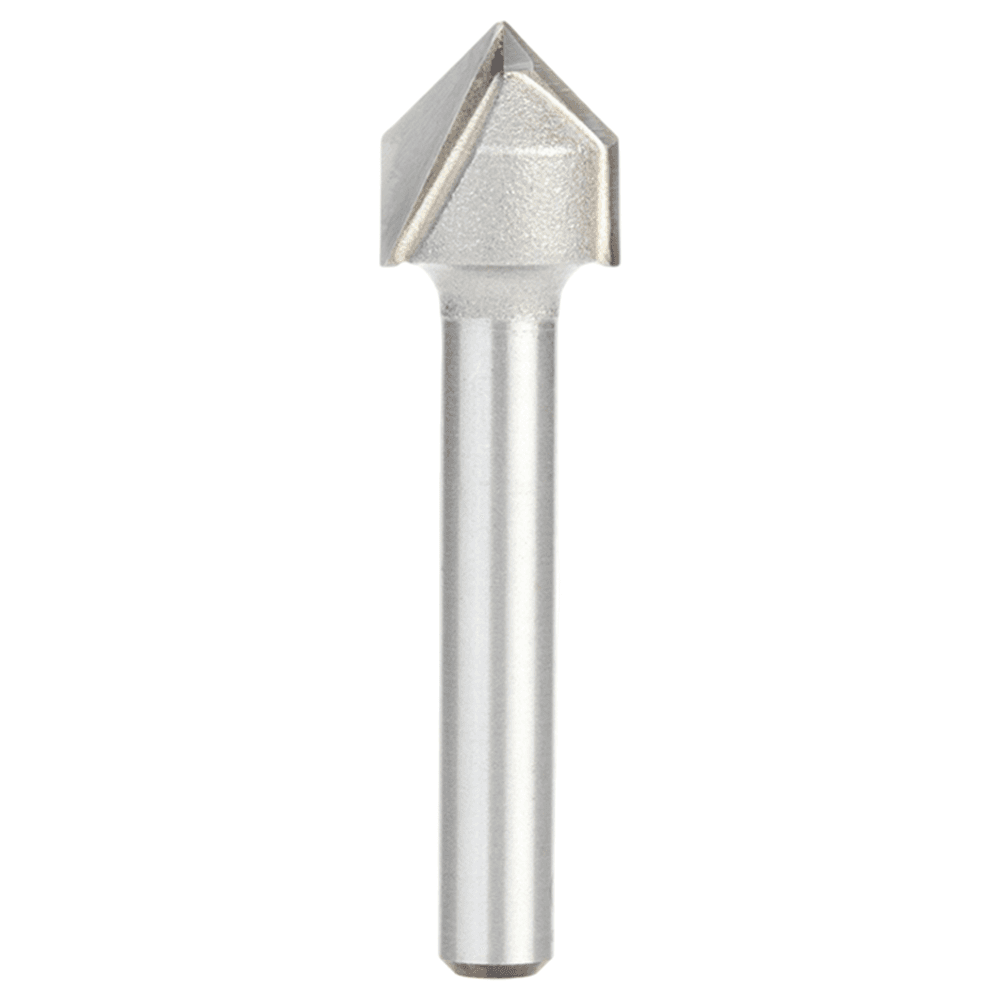 1/2" Dia x 1/4" Carbide Tipped V-Groove Bit, 2 Flute, 1/4" Shank Main - Image
