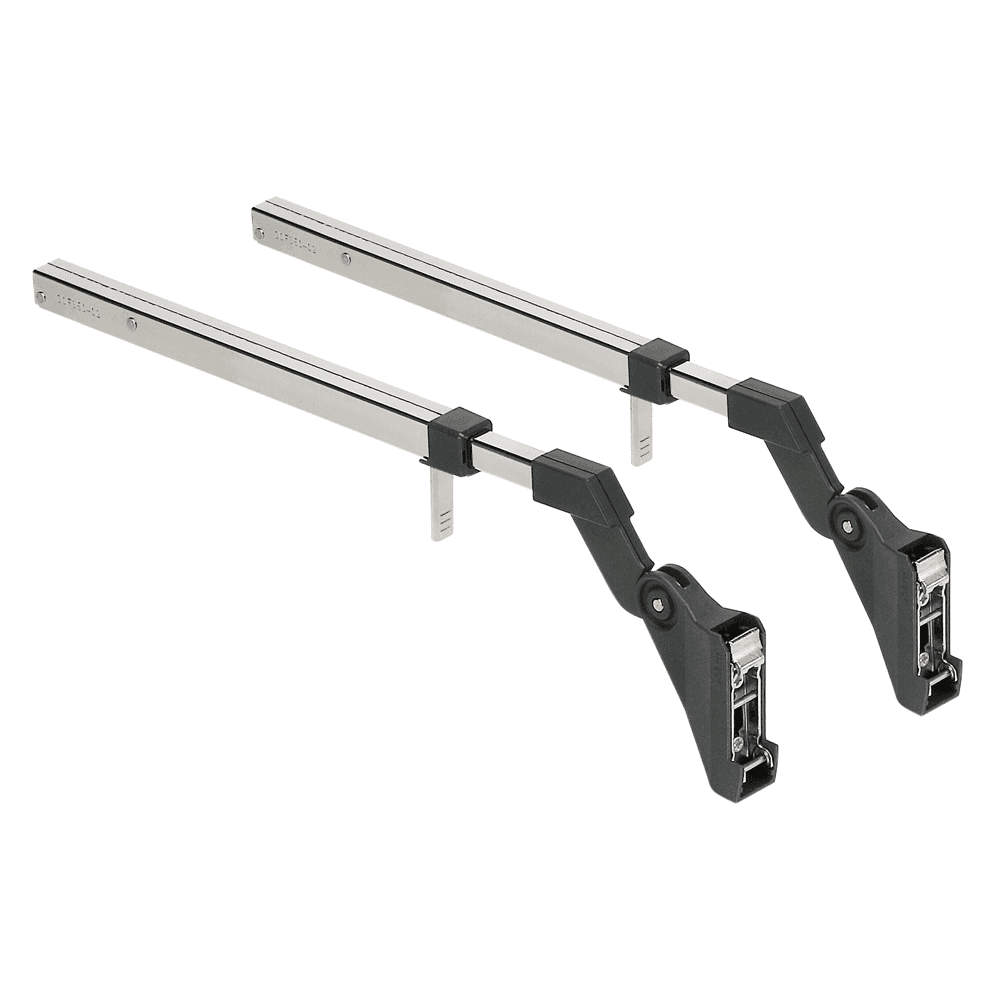 Aventos HF Bi-Fold Telescopic Arm Set, Nickel-Plated, Cabinet Height 22" - 27 - Main Image
