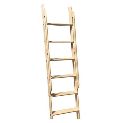 Unassembled library ladder with built-in handle
