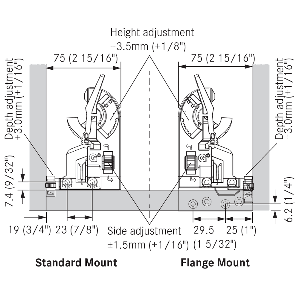 Dynapro 3D Left-Hand Front Locking Device with Flange - Alt Image 2