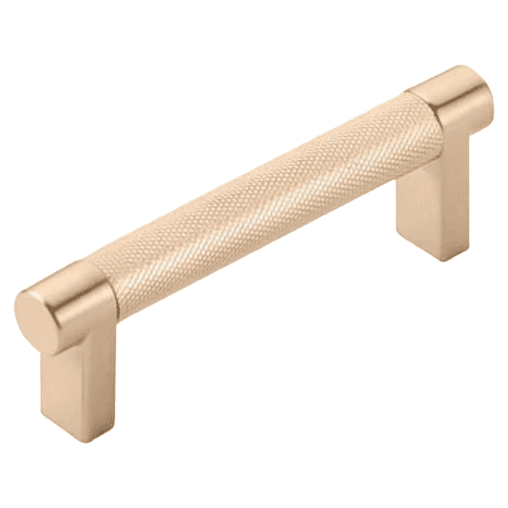 3-1/2" Select Rectangular Knurled Cabinet Pull, Satin Copper/Satin Copper Main - Image