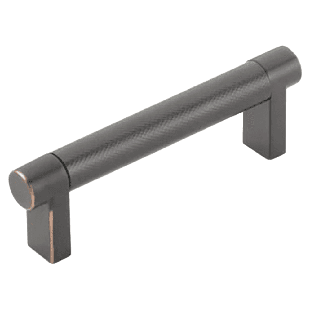 3-1/2" Select Rectangular Knurled Cabinet Pull, Oil Rubbed Bronze/Satin Copper Main - Image