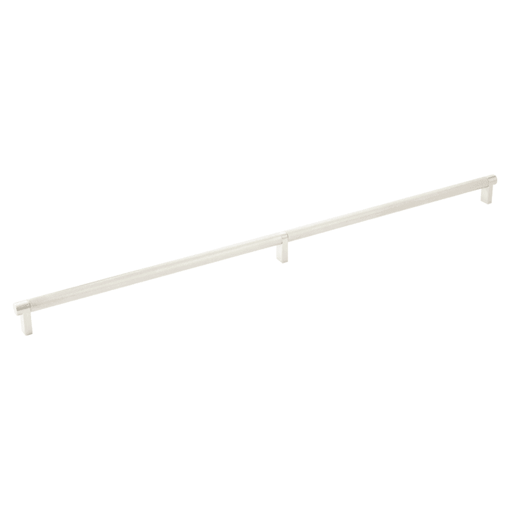 8" Select Rectangular Stem Knurled Cabinet Pull, Satin Nickel/Satin Copper Main - Image