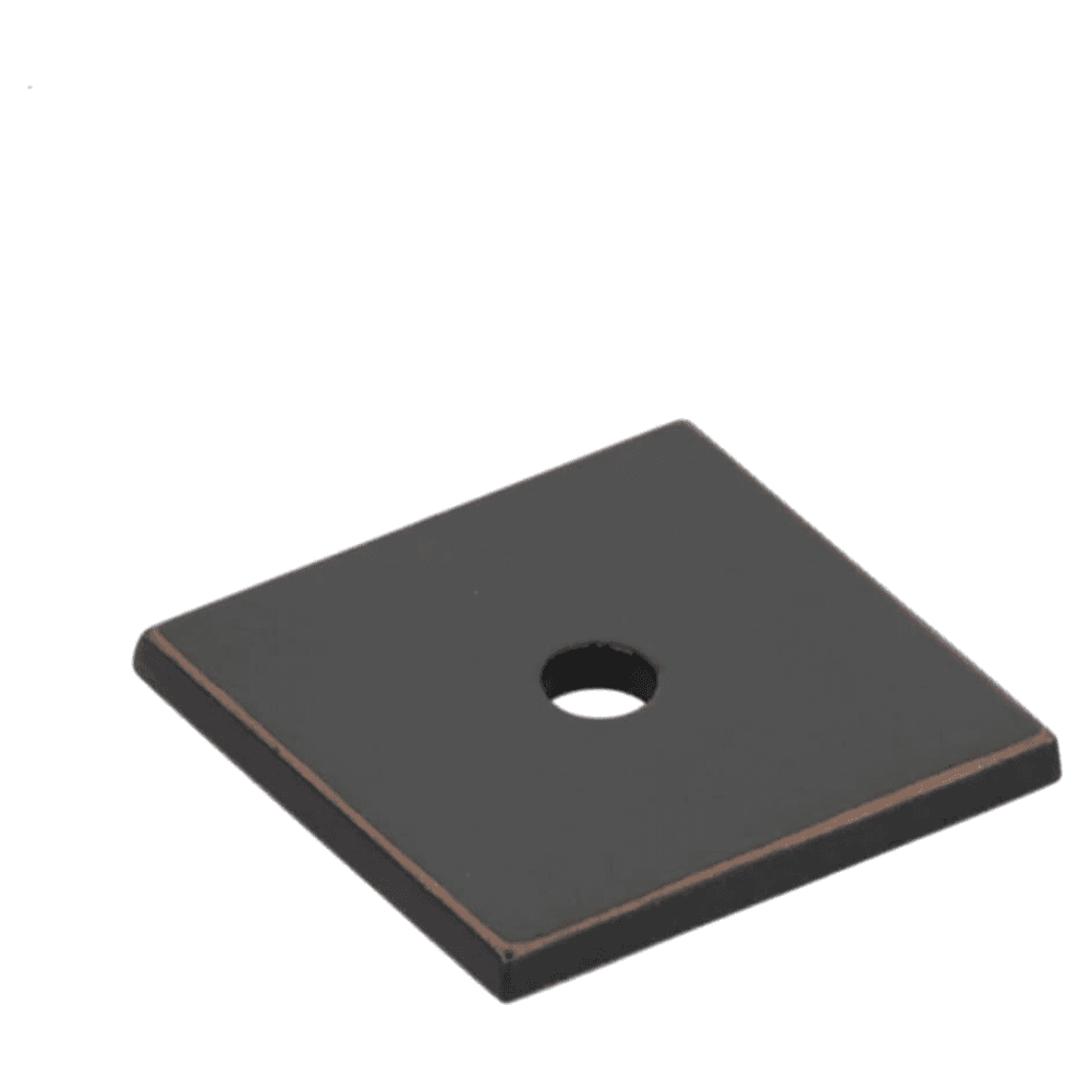 1-1/4" Art Deco Square Cabinet Backplate for Knob, Satin Nickel Main - Image