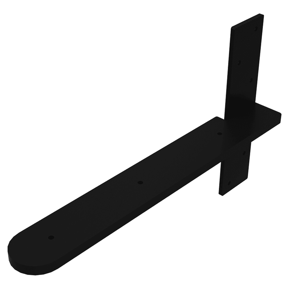 2-1/2" x 24" Capitol Stud Mounted Floating Shelf/Countertop Bracket, Flat Black Main - Image