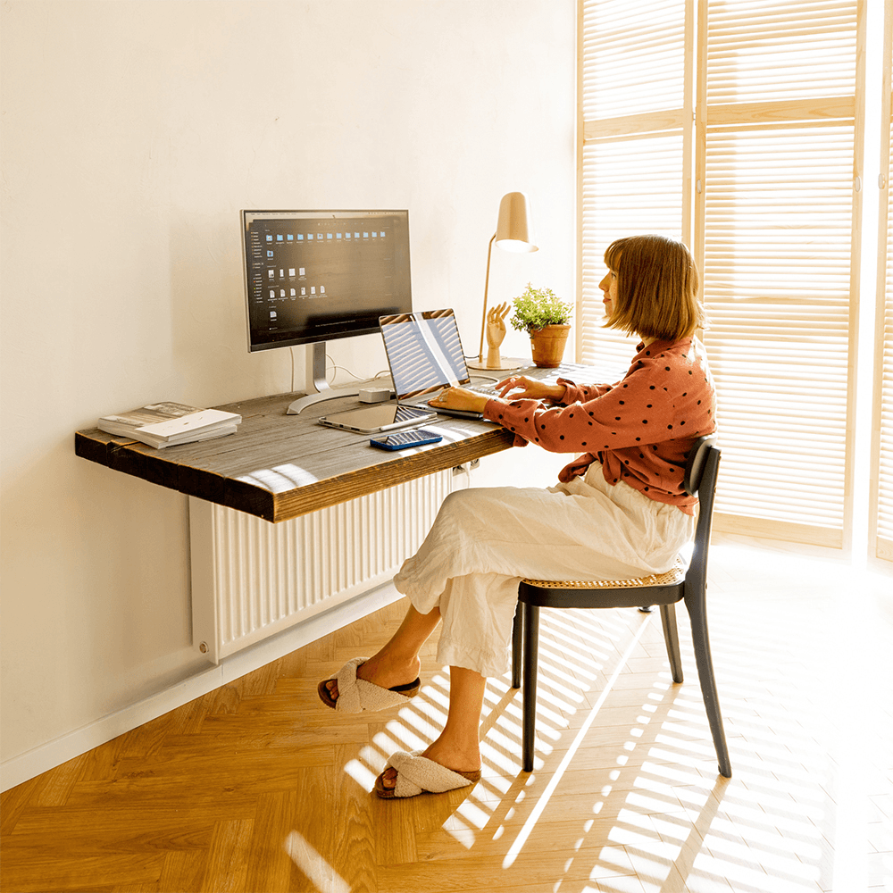 2-1/2" x 24" Capitol Stud Mounted Floating Shelf/Countertop Bracket, Flat Black Alt 6 - Image