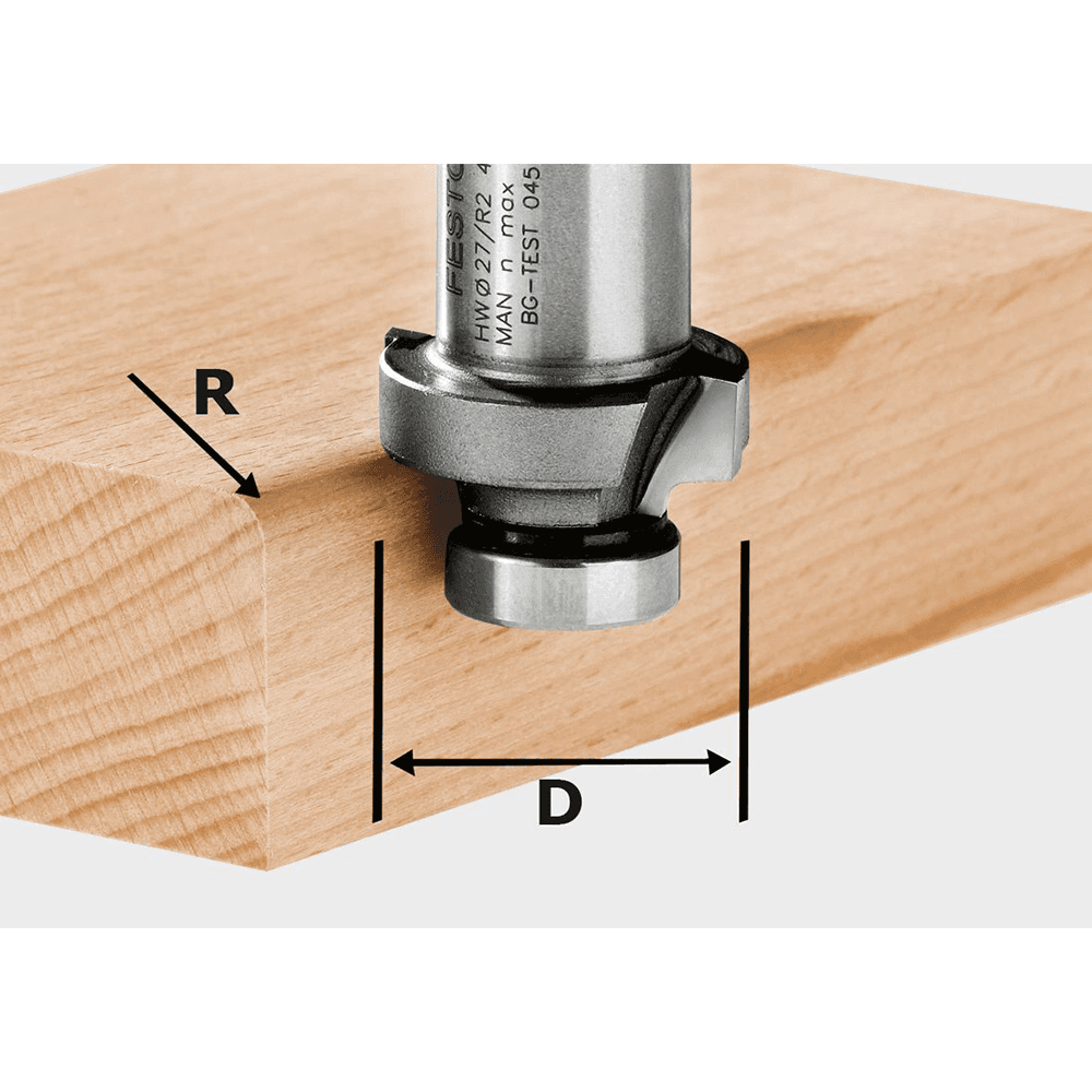 1-1/16" x 1/4" Radius Roundover Bit, 2-Flute Main - Image