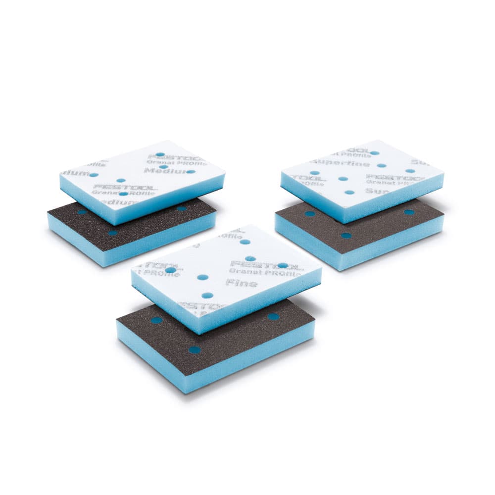 Festool Delta 3 in x 4 in Aluminum Oxide Granat PROfile Foam Sanding Squares Starter Set