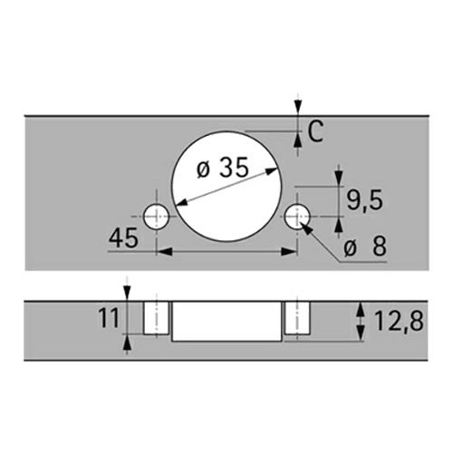 125° Opening Intermat Hinge Self-Closing, Overlay, Pressing-In Nickel-Plated (200/Box) Alt 1 - Image