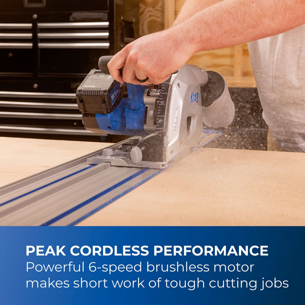 Kreg 20V Ionic Drive™ 6-1/2-in Plunge Cut Track Saw - Image 3