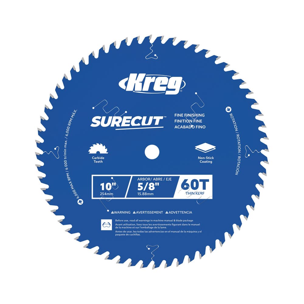 Kreg 10" SureCut™ Fine Finishing 60-Tooth Saw Blade - Main Image