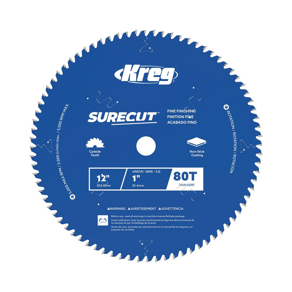 Kreg 12" SureCut™ Fine Finishing 80-Tooth Saw Blade - Main Image