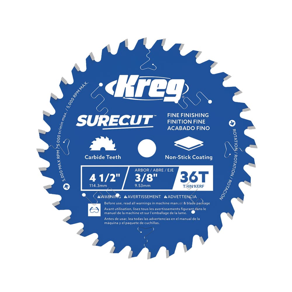 Kreg 4 1/2" SureCut™ Fine Finishing 36-Tooth Saw Blade - Main Image