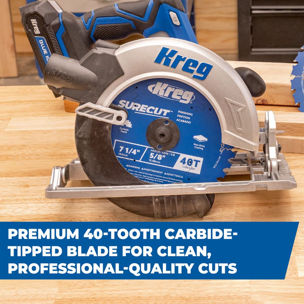 Kreg 7 1/4" SureCut™ Finishing 40-Tooth Saw Blade - Image 2