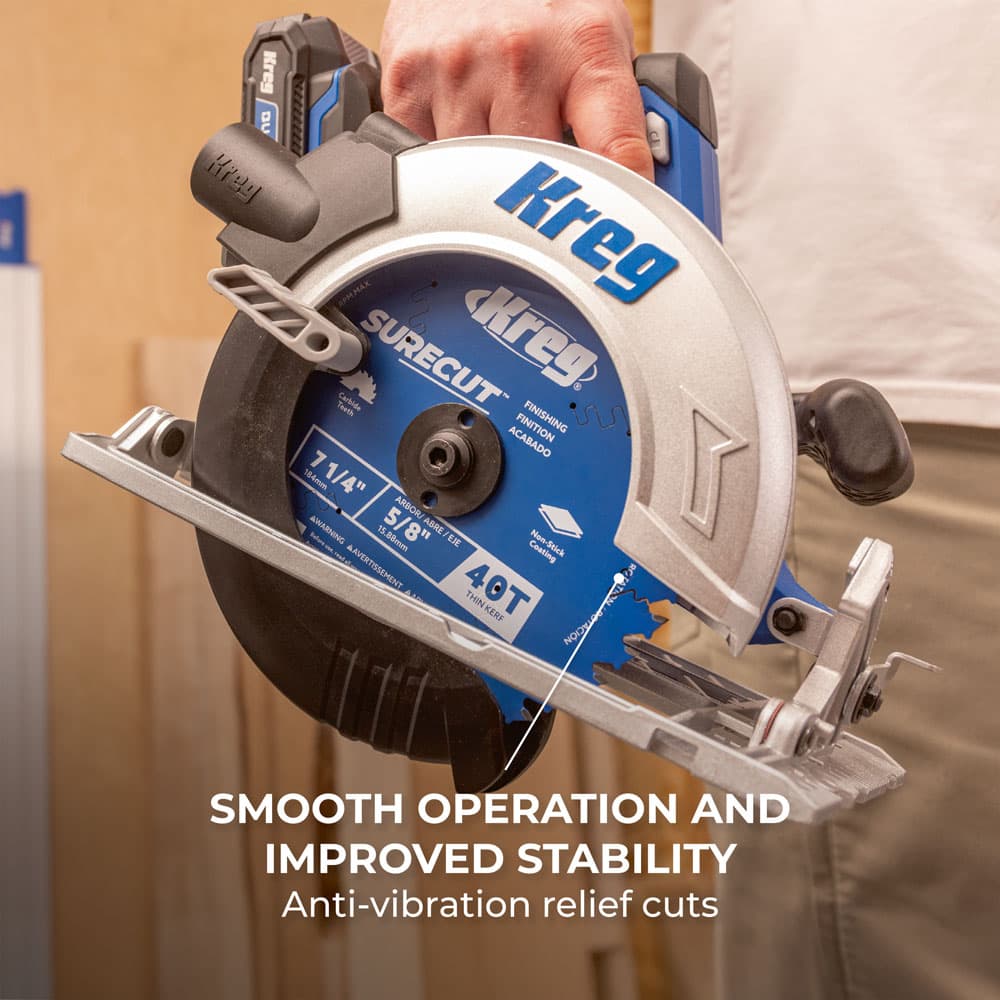 Kreg 7 1/4" SureCut™ Finishing 40-Tooth Saw Blade - Image 4
