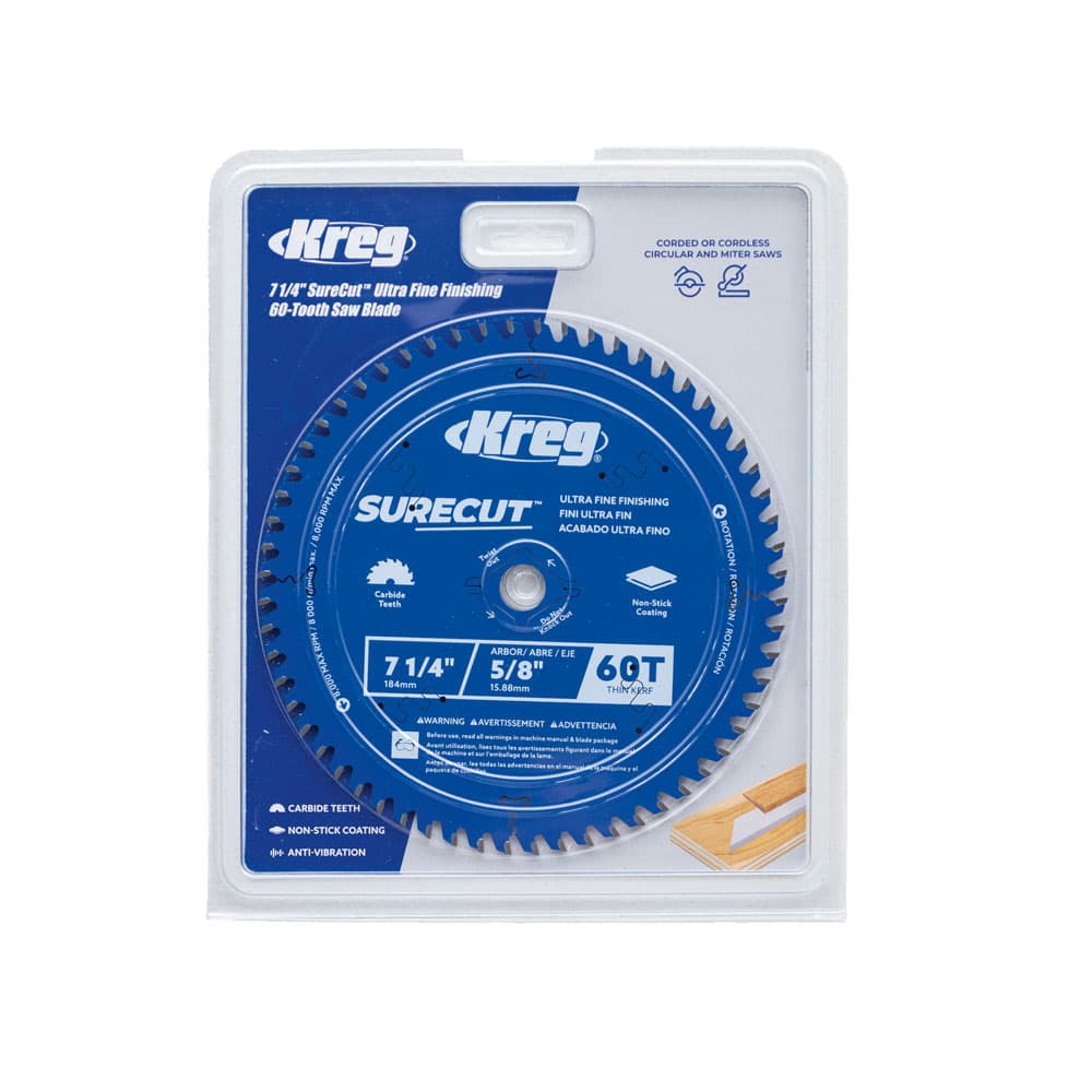 Kreg SureCut™ 7 ¼" 60-Tooth Ultra Fine Finishing Blade - Image 2
