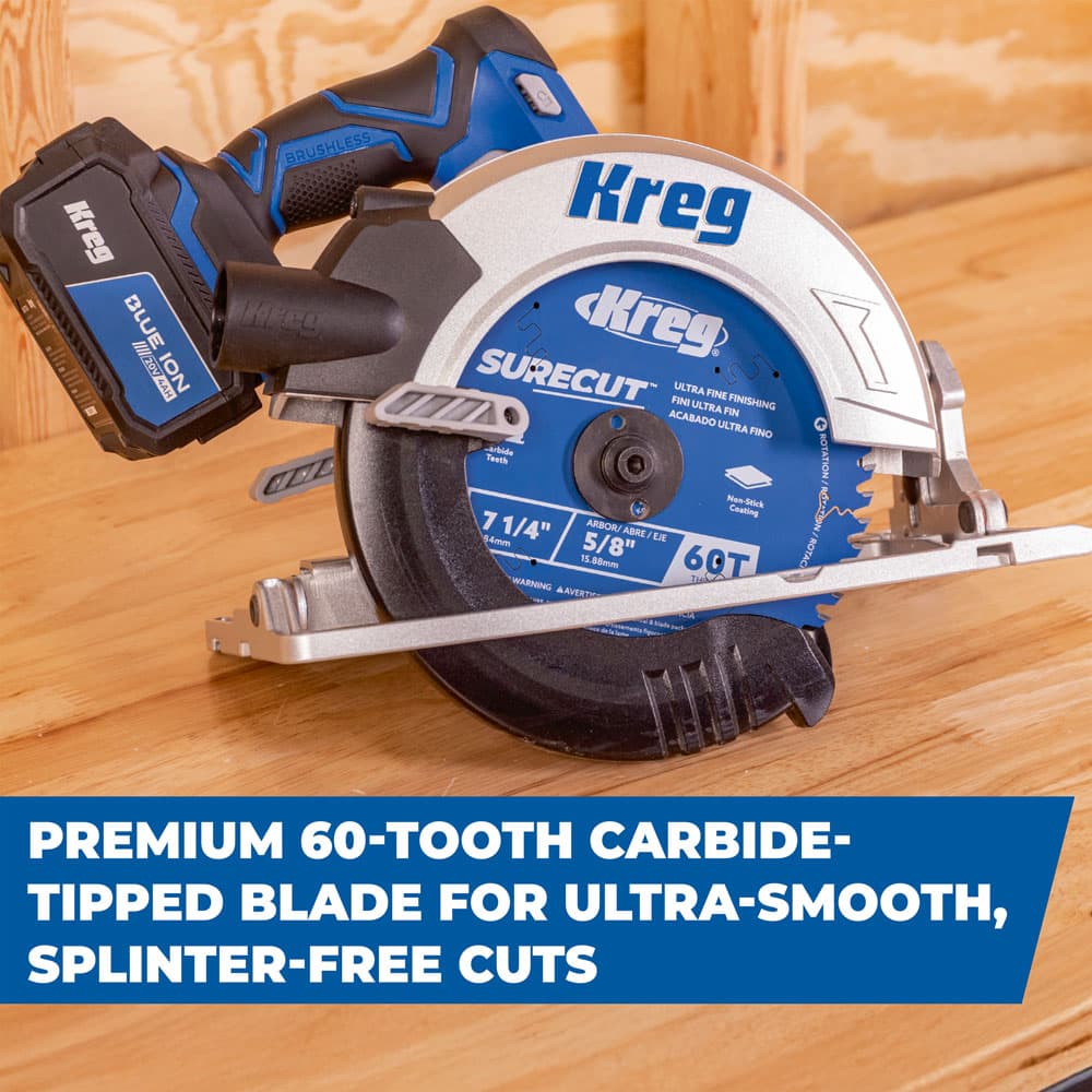 Kreg SureCut™ 7 ¼" 60-Tooth Ultra Fine Finishing Blade - Image 3