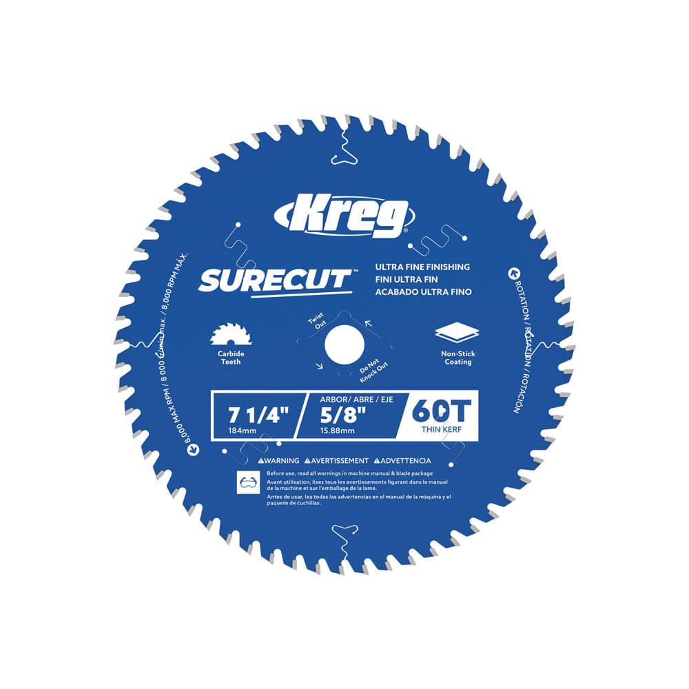 Kreg SureCut™ 7 ¼" 60-Tooth Ultra Fine Finishing Blade - Main Image