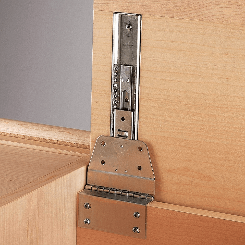 Knape And Vogt 8040 EZ Hinged Door Slide with 20lb Capacity, Anochrome, 14" Polybag - Image 1