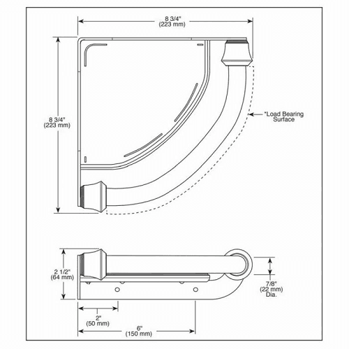 Premium Materials used for Decor Assist Traditional Corner Shelf with Assist Bar by Liberty Hardware (Avante)