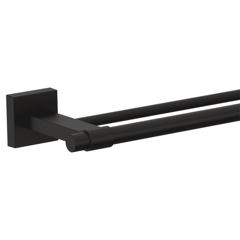 25" Maxted Double Towel Bar, Matte Black Main - Image