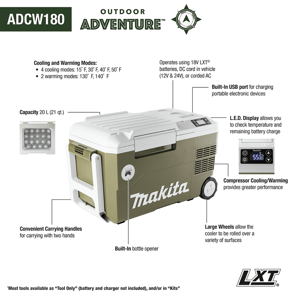 18V X2 LXT 12V/24V DC Aut/AC Cooler/Warmer, Tool Only Alt 1 - Image