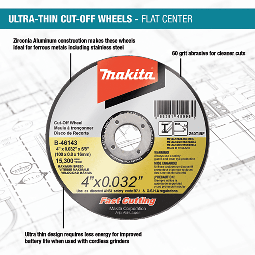 4‑1/2" x .032" x 7/8" Ultra Thin Cut‑Off Wheel, 25/Pack Alt 1 - Image