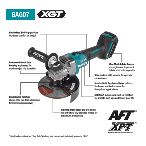 6" 40V max XGT Brushless Cordless Angle Grinder with Electric Brake Tool Only Alt 1 - Image