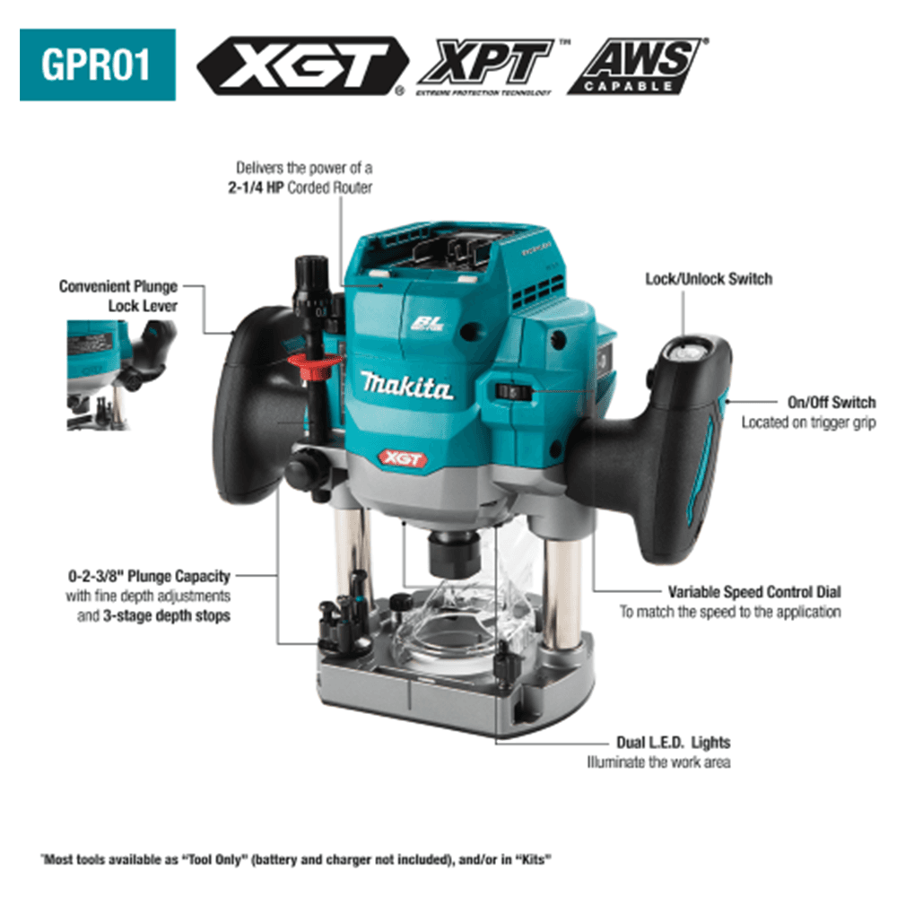 2‑1/4 HP Plunge Router Tool Only Alt 1 - Image