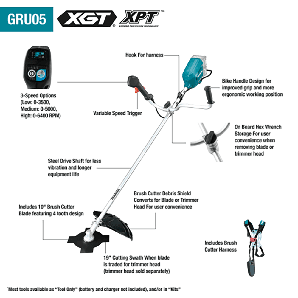 80V Max (40V Max X2) XGT Brushless Cordless Brush Cutter, Tool Only Alt 1 - Image