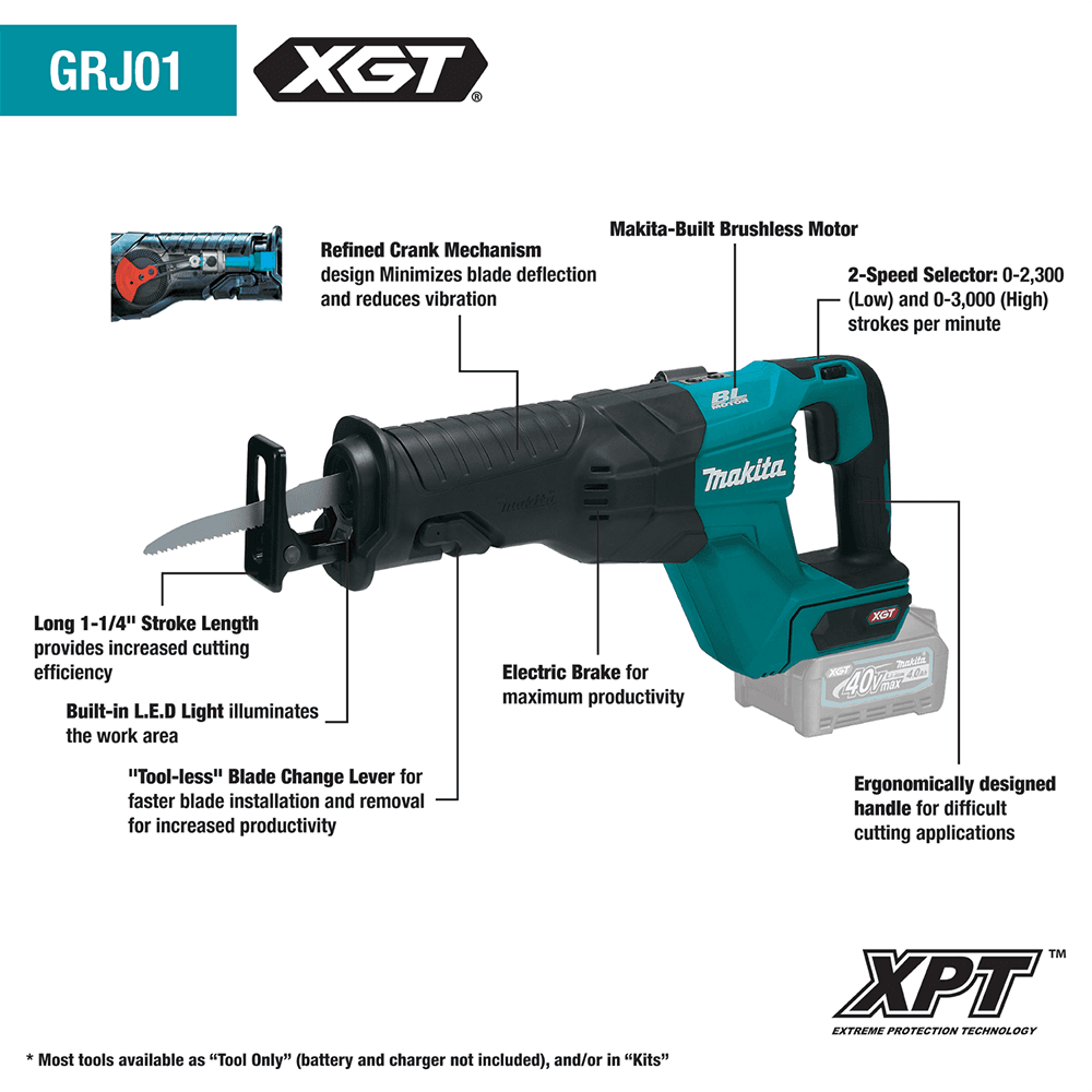 GT500M 40V max XGT Brushless Cordless 5-Piece Combo Kit (4.0Ah) Alt 19 - Image