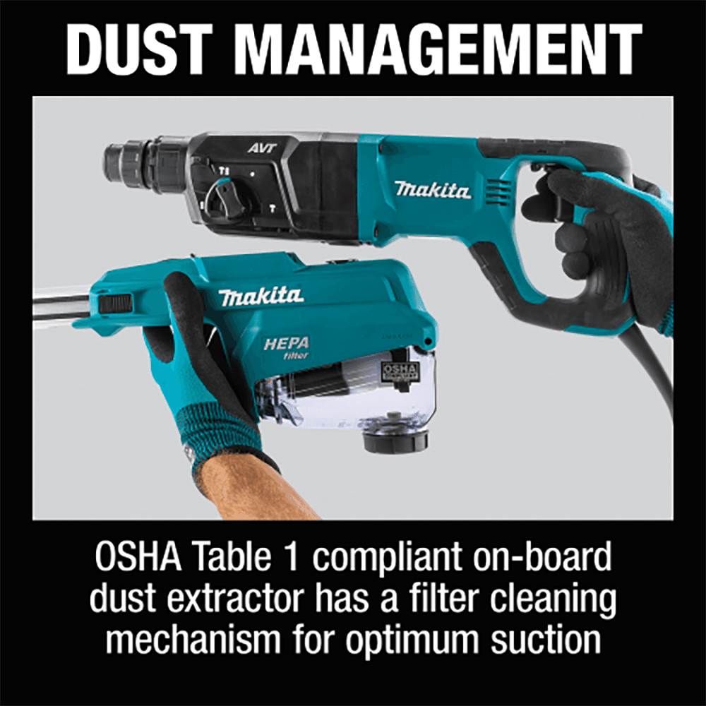 1" SDS‑PLUS AVT D‑Handle Rotary Hammer with HEPA Dust Extractor Alt 17 - Image