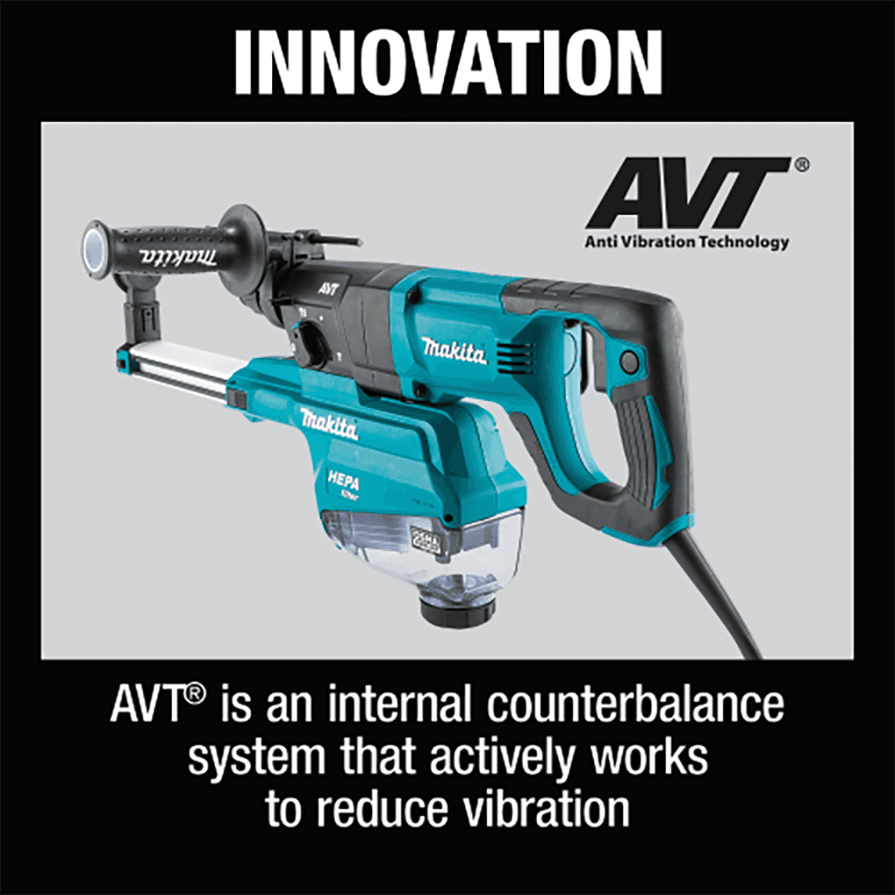 1" SDS‑PLUS AVT D‑Handle Rotary Hammer with HEPA Dust Extractor Alt 19 - Image