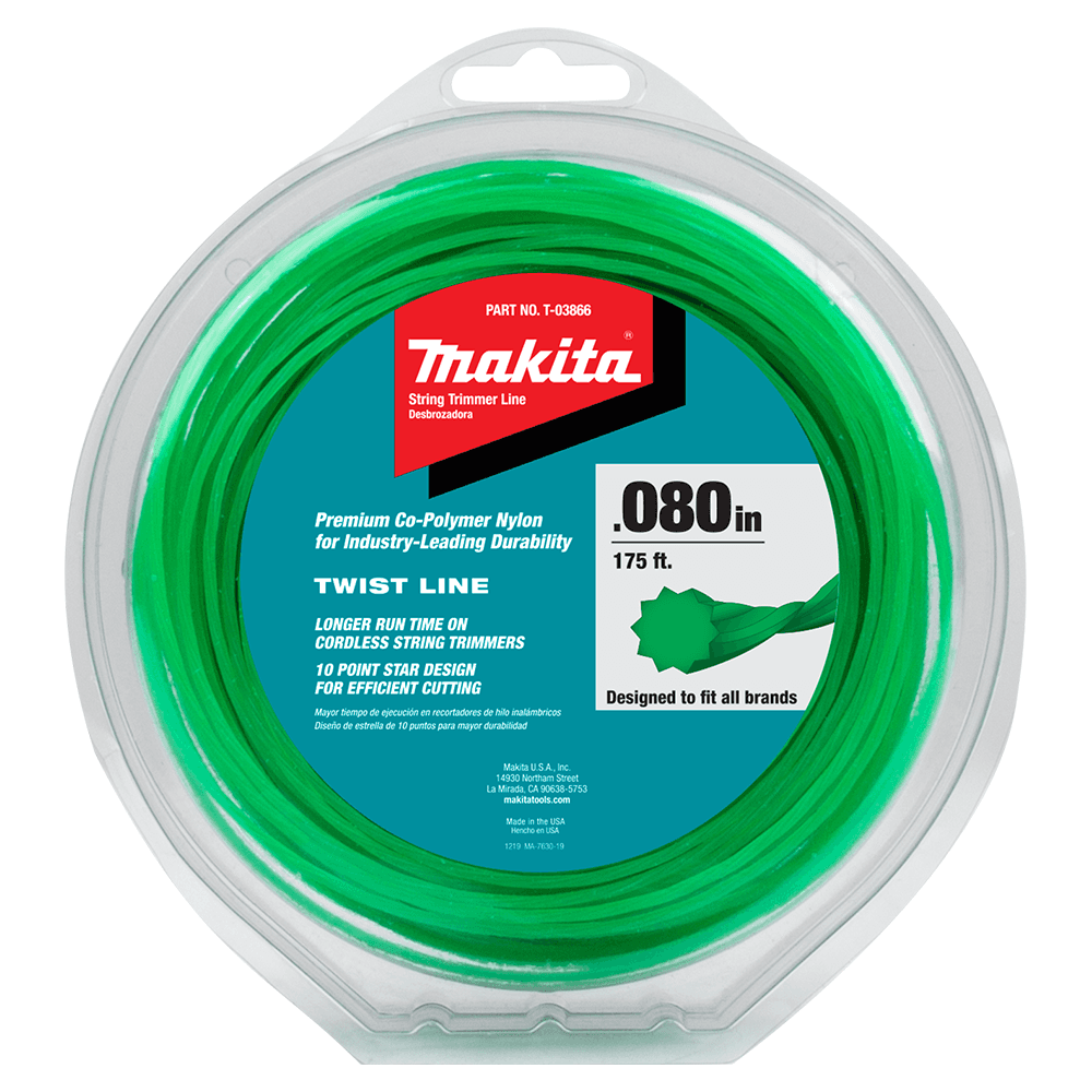 175' x 0.080" Twisted Trimmer Line, Green Main - Image