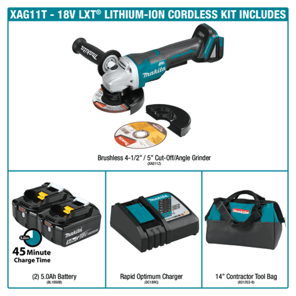 5" 18V LXT Lithium‑Ion Brushless Cordless Paddle Switch Cut‑Off/Angle Grinder Kit with Electric Brake (5.0Ah) Alt 3 - Image