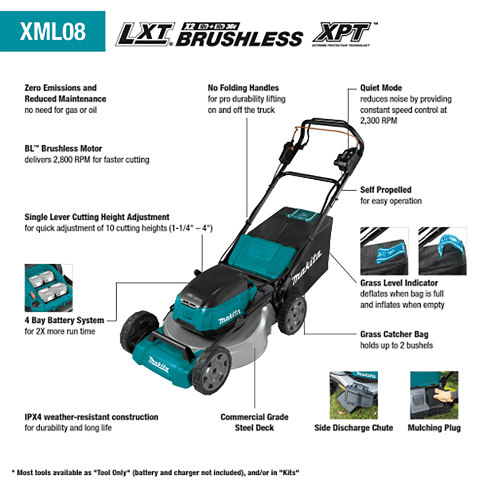 XML08Z 36V LXT Brushless 21" Self‑Propelled Commercial Lawn Mower, Tool Only Alt 1 - Image