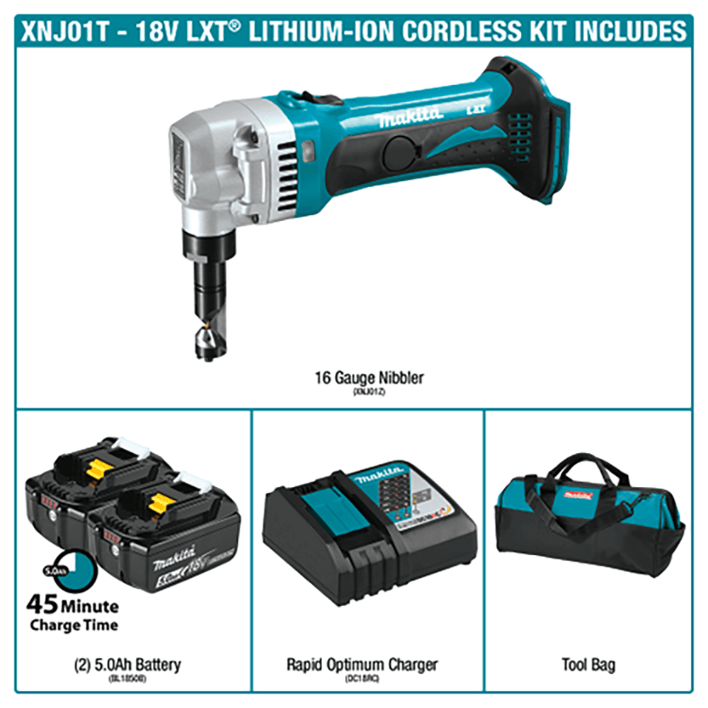 18V LXT Lithium‑Ion Cordless 16 Gauge Nibbler Kit (5.0Ah) Alt 9 - Image