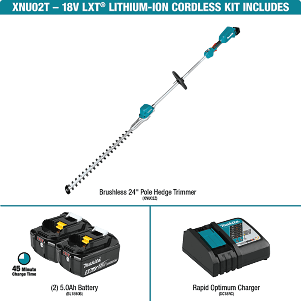 18V LXT Lithium‑Ion Brushless Cordless 24" Pole Hedge Trimmer Kit (5.0Ah) Alt 13 - Image