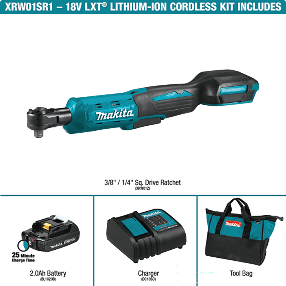 18V LXT Lithium‑Ion Cordless 3/8" / 1/4" Sq. Drive Ratchet Kit (2.0Ah) Alt 11 - Image
