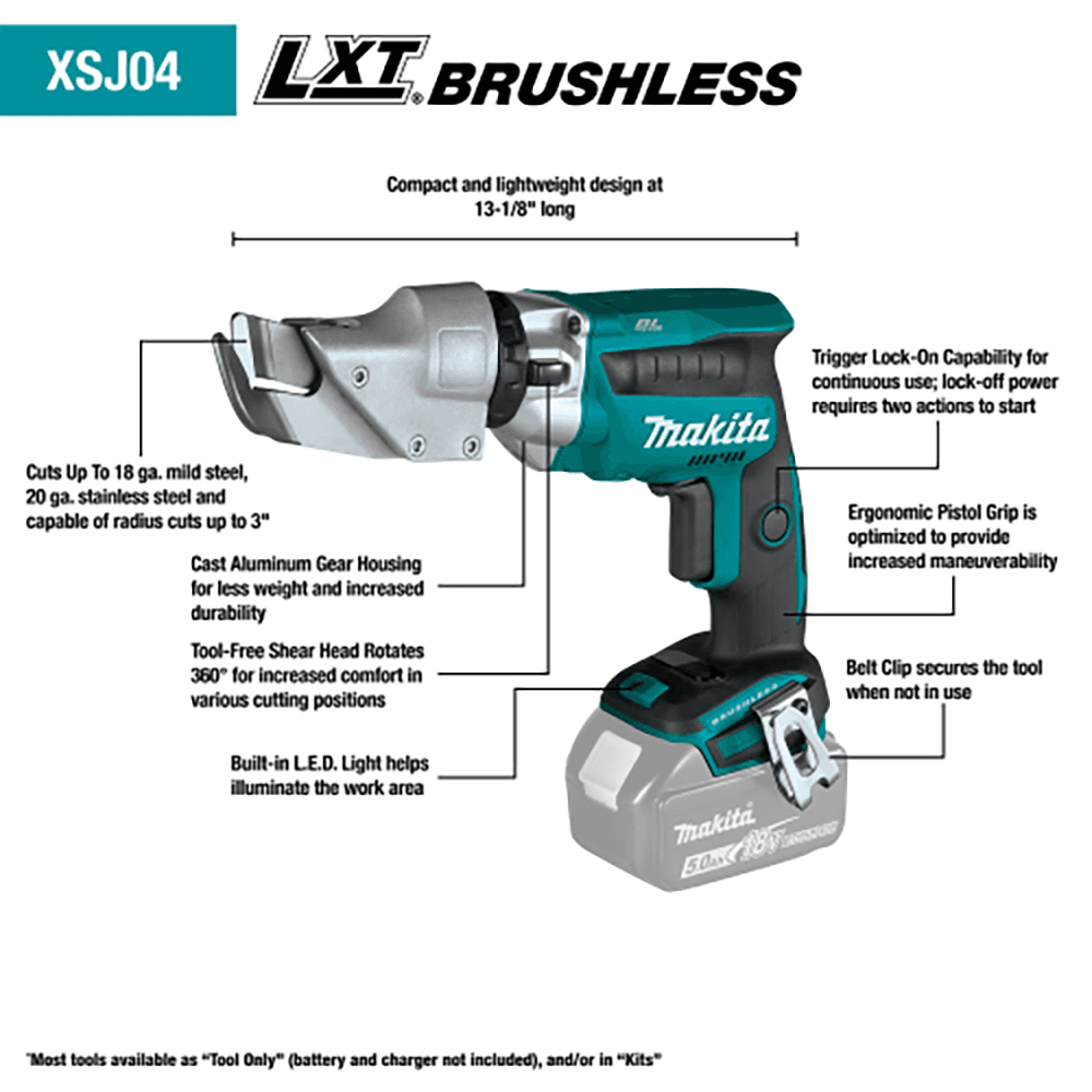 18V LXT Lithium‑Ion Brushless Cordless 18 Gauge Offset Shear Kit (5.0Ah) Alt 2 - Image