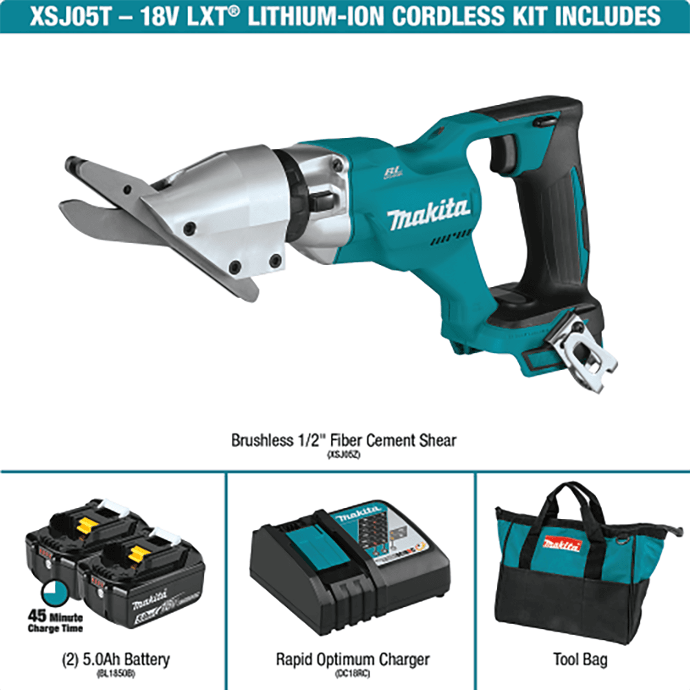 18V LXT Lithium‑Ion Brushless Cordless 1/2" Fiber Cement Shear Kit (5.0Ah) Alt 12 - Image