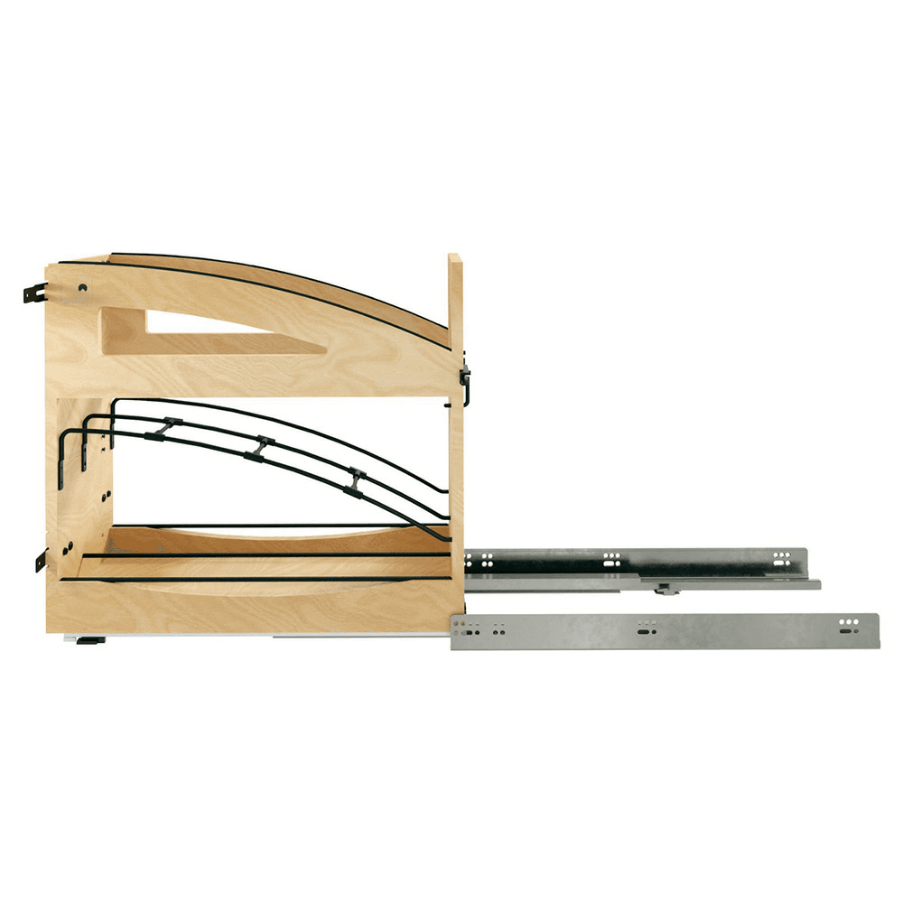 8" Craftsman Base Cabinet Pullout with Tray Divider/Foil Wrap Holder for 12" Base Cabinets, Light Brown Alt 2 - Image