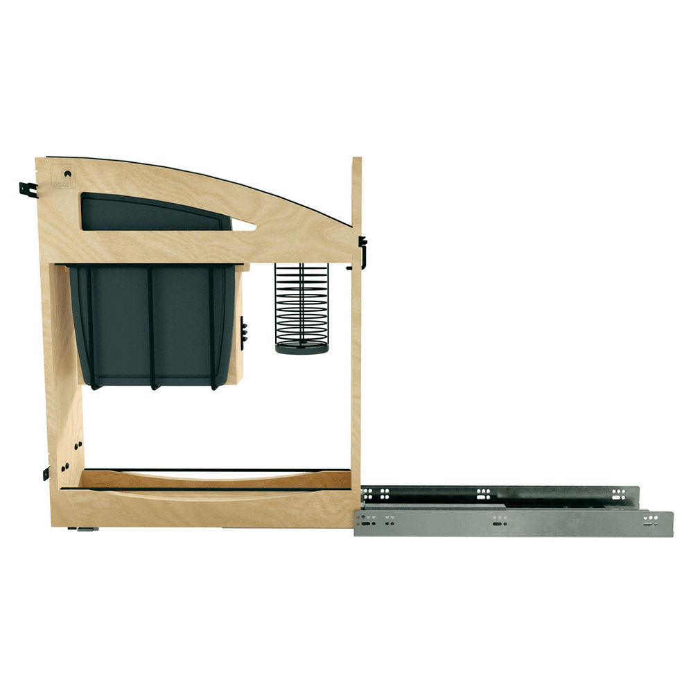 5" Craftsman Knife Block Pullout Organizer with Black Accents for 9" Base Cabinets, Light Brown Alt 2 - Image