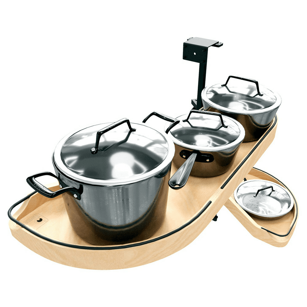 12" Two-Tier Craftsman Collection Girasolo with Soft-Close/Black Accents for Right Opening/Blind Right Corner Cabinet, Light Brown Alt 5 - Image