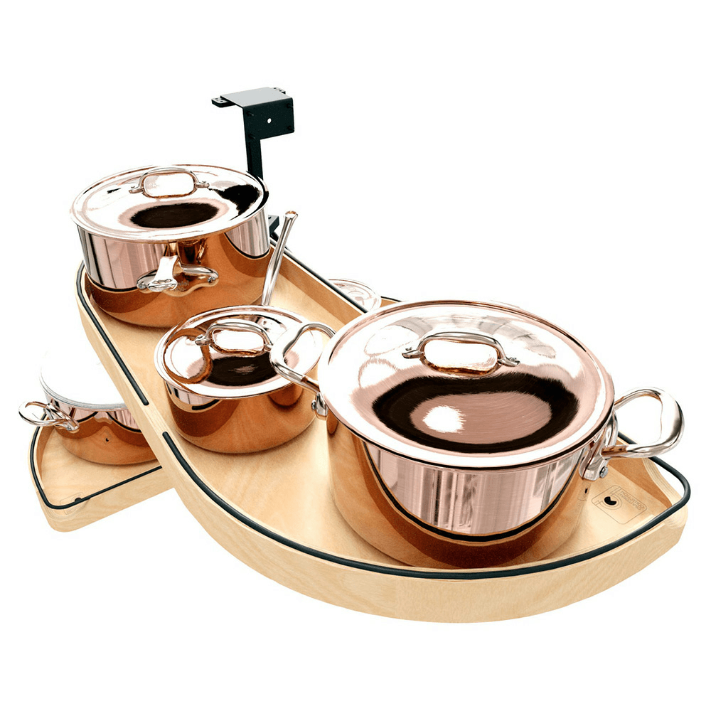 15" Two-Tier Craftsman Collection Girasolo with Soft-Close/Black Accents for Left Opening/Blind Right Corner Cabinet, Light Brown Alt 4 - Image