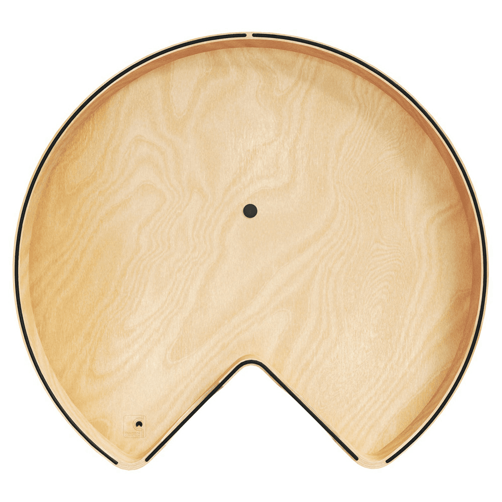 32" Craftsman Kidney Lazy Susan for Corner Base Cabinet with Swivel Bearing/Black Accent, Light Brown Alt 3 - Image