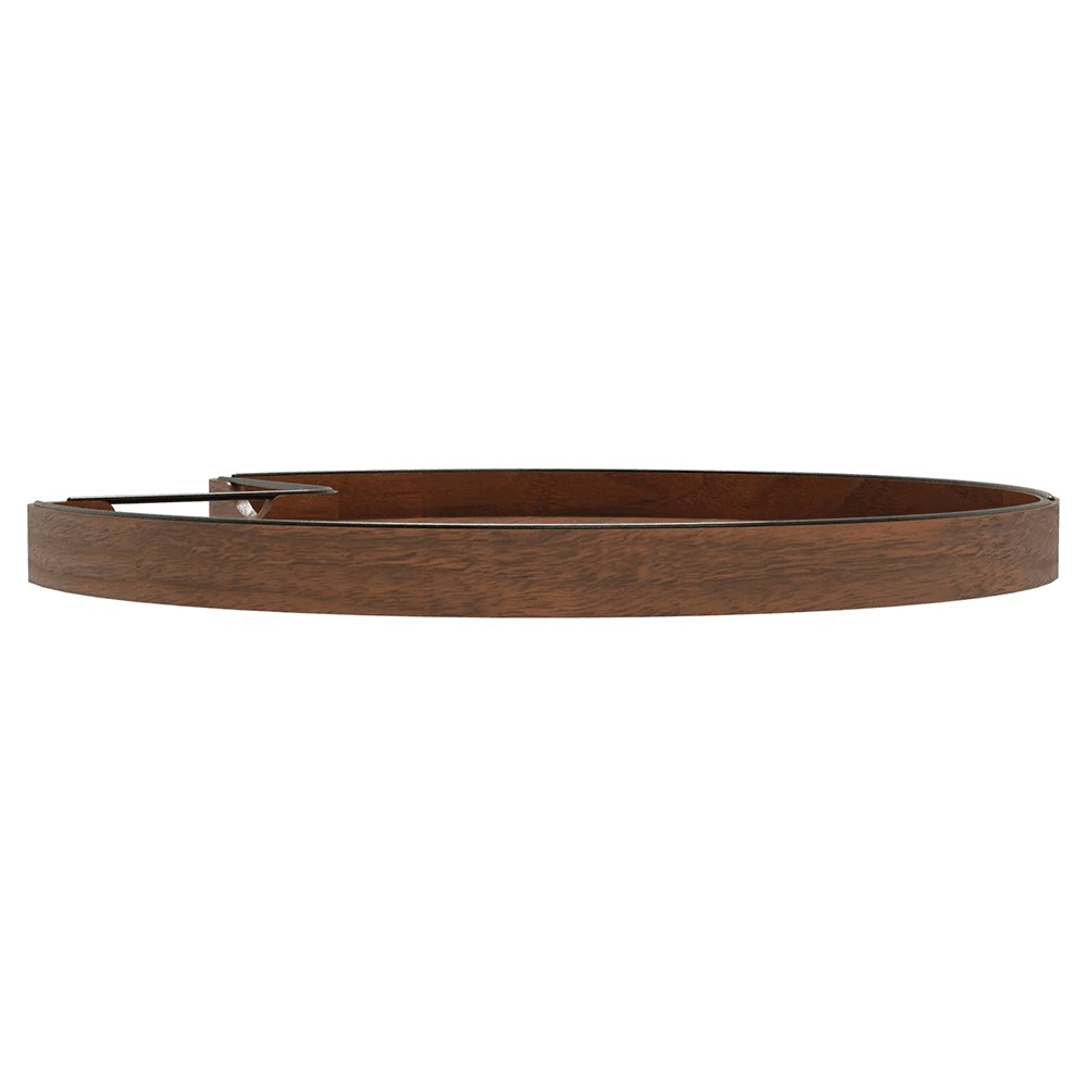 28" Kidney 1 Tray Wood Lazy Susan with Steel Swivel Bearing Alt 1 - Image