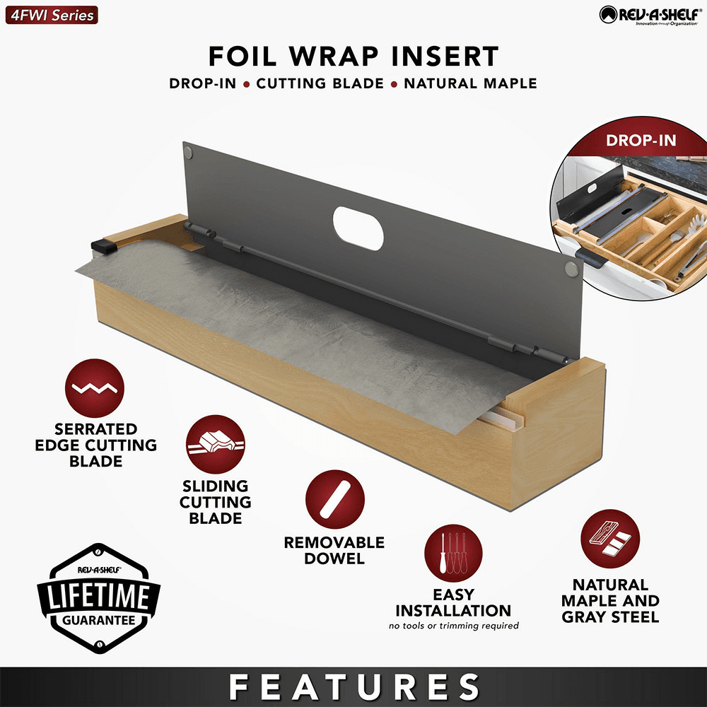 3-3/8" Foil Wrap Insert with Sliding Cutting Blade, Black Alt 11 - Image